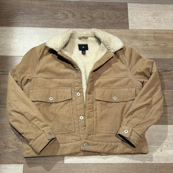 H&M tan corduroy jacket (size: M) - Picture 1 of 5